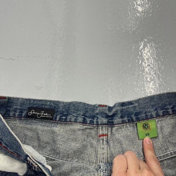 Vintage Y2k Sean John Blue Baggy Loose Fit Jorts 36x14 - Picture 3 of 3